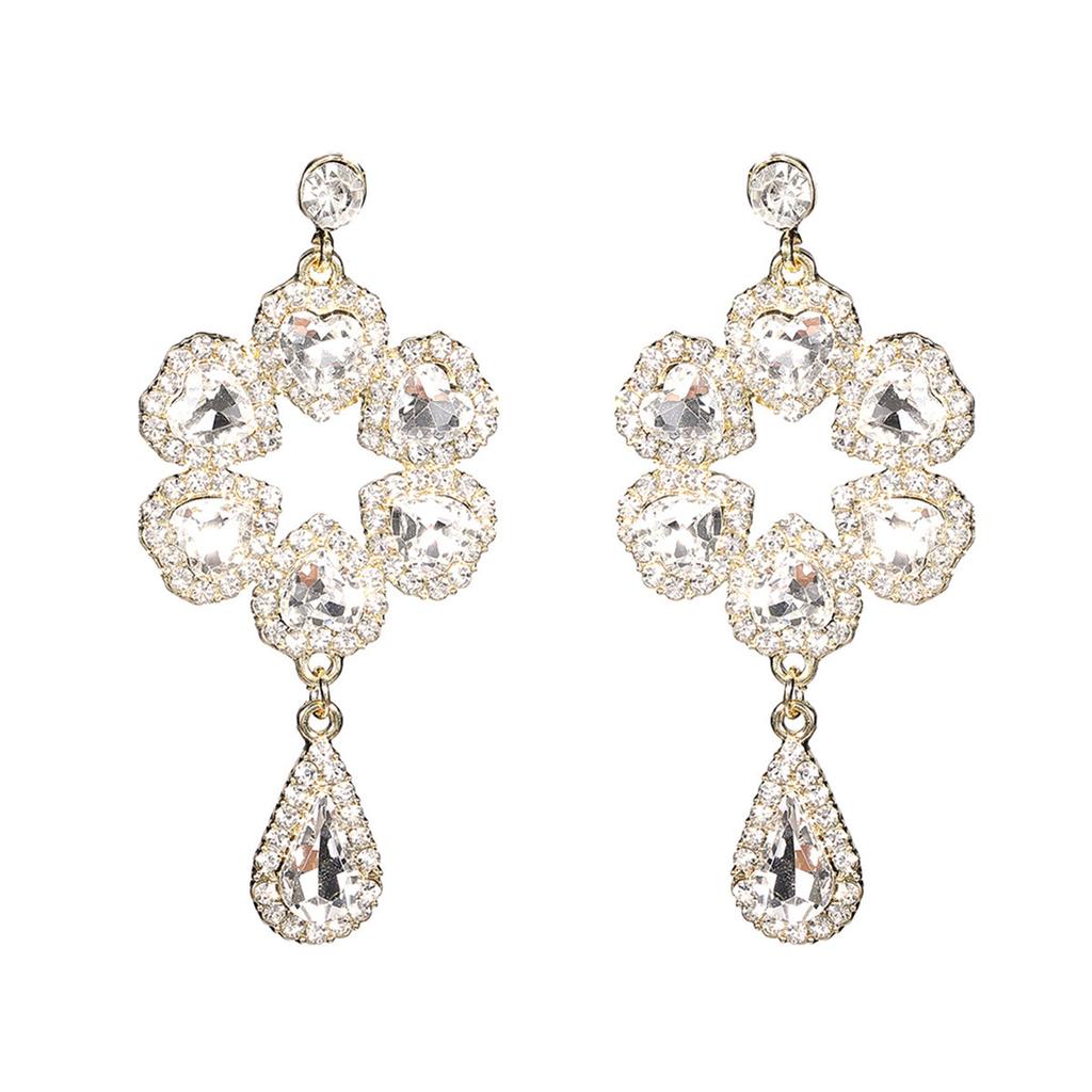 Luksusowy temperament Kolorowe długie kolczyki kryształowe Seks przesadzone kolczyki słodkie kobiece kolczyki