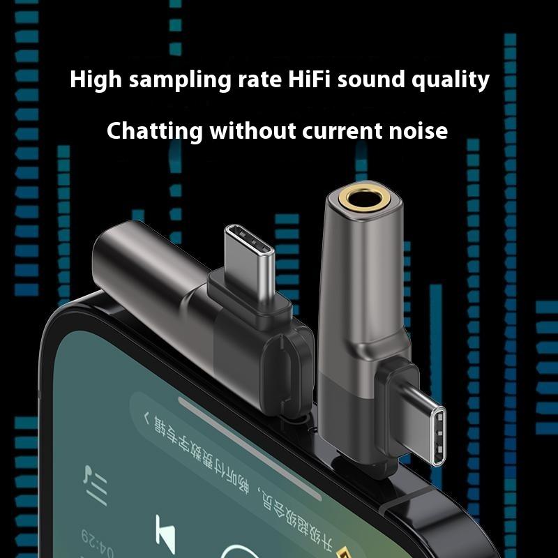 Type-C to 3.5mm Headphone Adapter Digital Audio Converter DAC Chip for Smartphones/Tablets