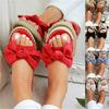 Elegant Women Slip On Sandals Bow Flat Mule Espadrille Shoes Summer Sliders