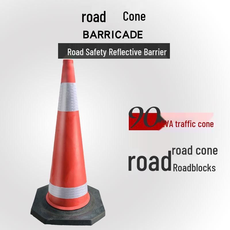 70cm Reflective Rubber Safety Cone - High-Speed Traffic Warning & Isolation Barrier