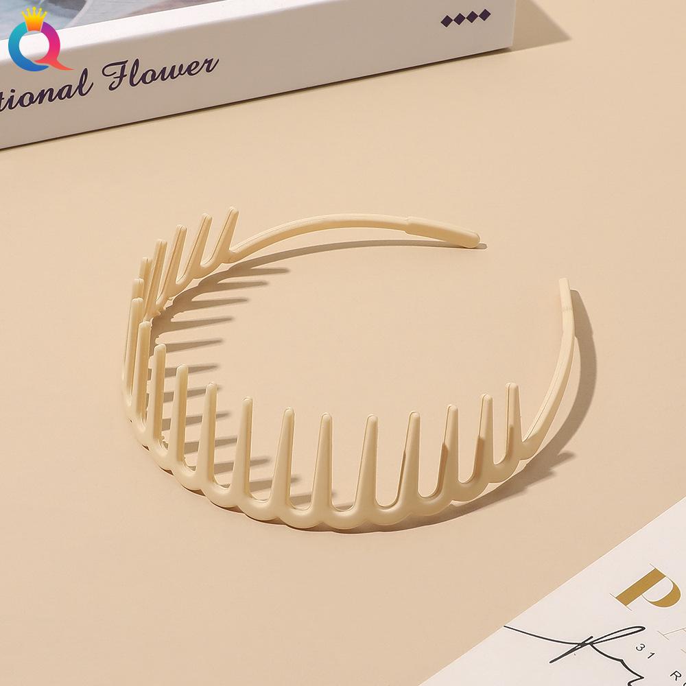 Korean Style Minimalist Women's Headband Hair Accessories Solid Color Versatile with Teeth and Anti Slip Bangs Broken Hair Band