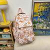 Printed Student Schoolbag Women's Large Capacity Travel Backpack with Coin Purse