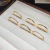 Zircon Geometric Round Ring Six-piece Set French Court Style Versatile Index Finger Ring Light Luxury High Sense Ring