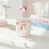 Ceramic Coffee Cup with Ribbon Handle 11.8oz Elegant Pink Bow Design Tea Cup Drinking Gift for Women Birthday Christmas