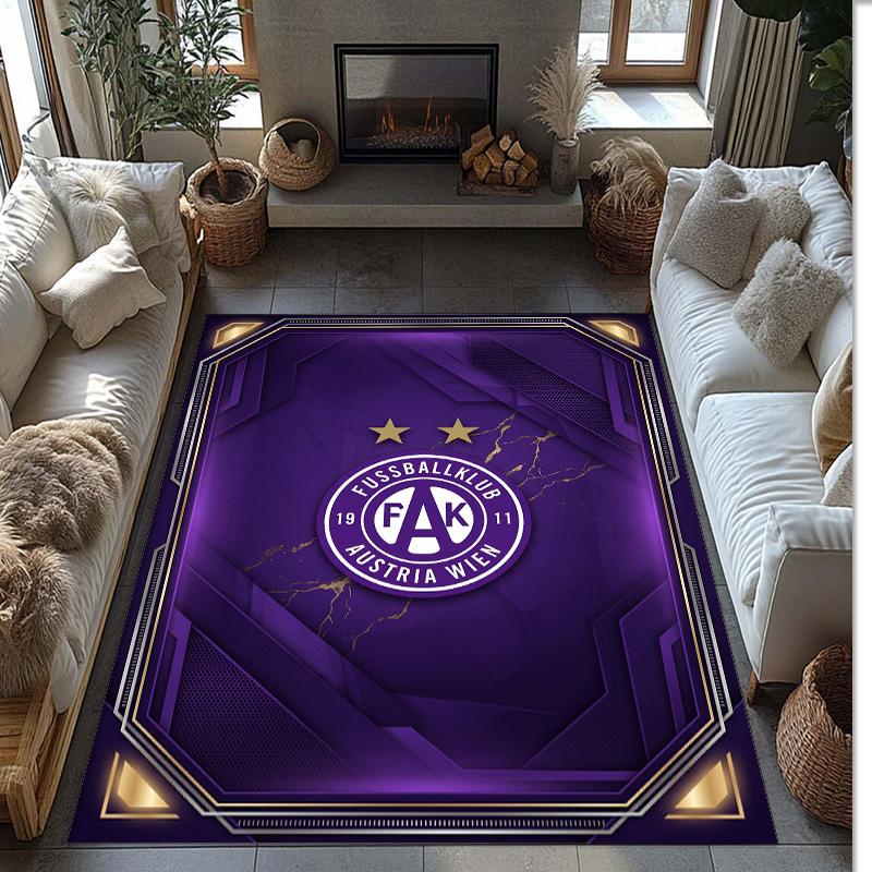 Austria Wien FC Soccer Football Pattern Soft Area Rug Non Slip Indoor Floor Carpet Sports Decor Mat for Bedroom