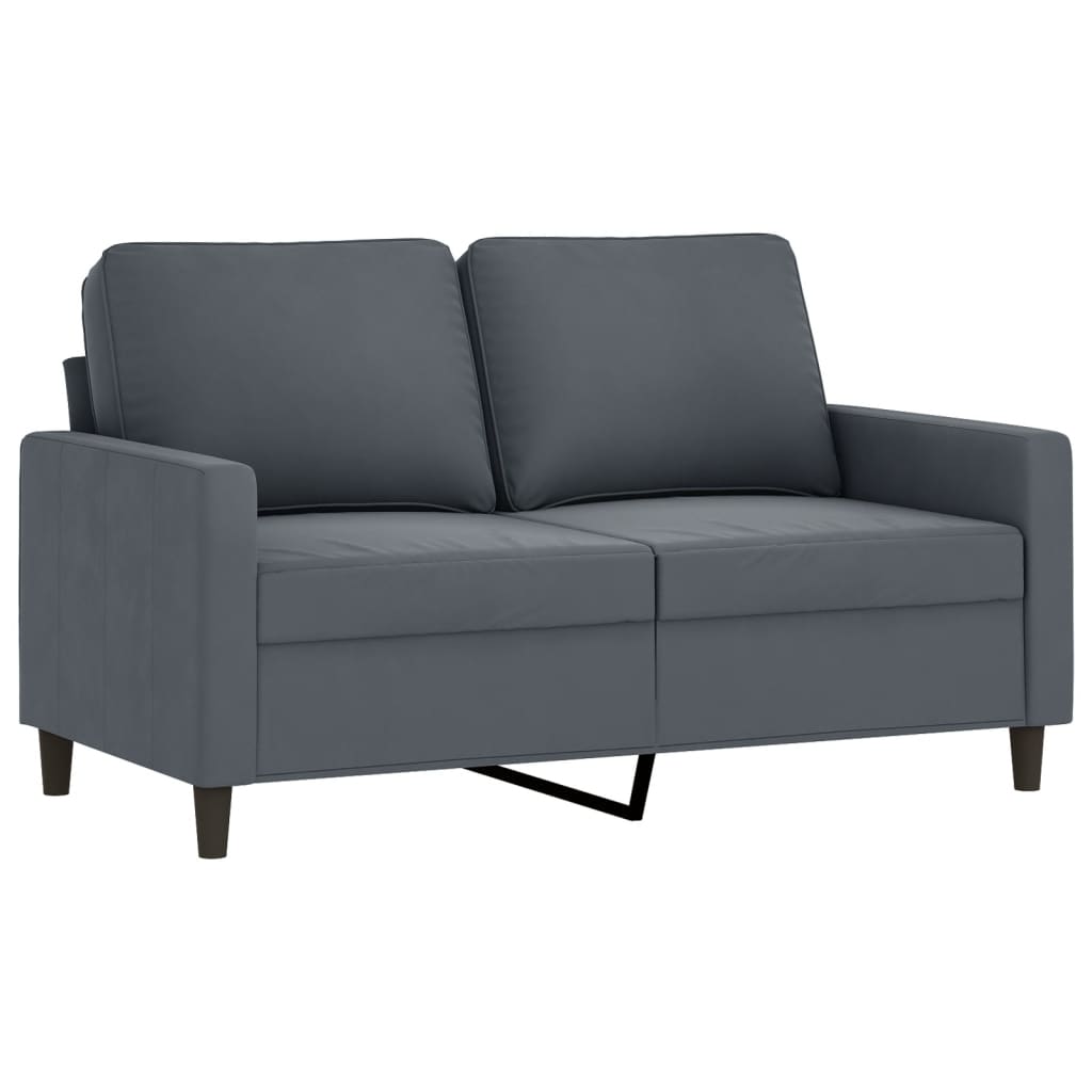 2 Seater Sofa Dark Grey 120 Cm Velvet