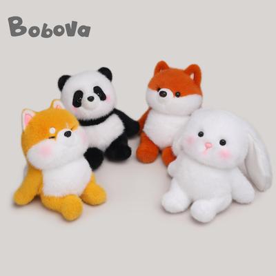 Cute Animal Mobile Phone Table With Bracket Cartoon Giant Panda Shiba Inu Rabbit Plush Toy Desk Decoration Doll