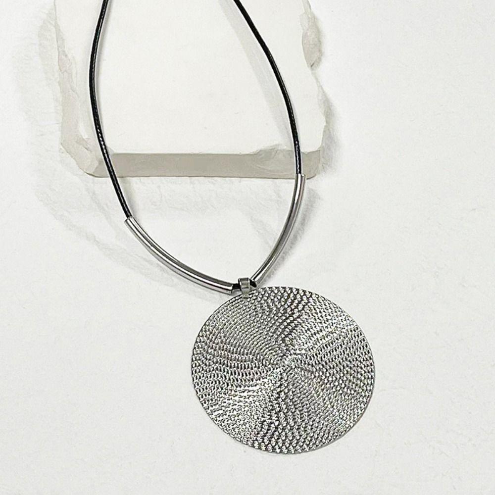 Rope Chain Vintage Pendant Necklace Large Round Necklace Jewelry  Holiday Party Gift