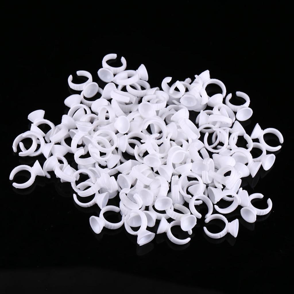 100pcs Disposable Makeup Tattoo Ink Rings Eyebrow Lip Tattoo Pigments Holder Container Cup