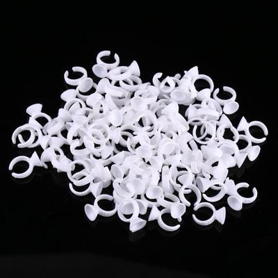 100 Stück Pigmentkleber Fingerring Tattoo-Tinte Kappen Becher Halter Behälter (Klein Ohne Unterteilung)
