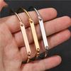 SQSimple and versatile stainless steel women's bracelet a long, smooth, personalized DIY bracelet with private engraving holiday