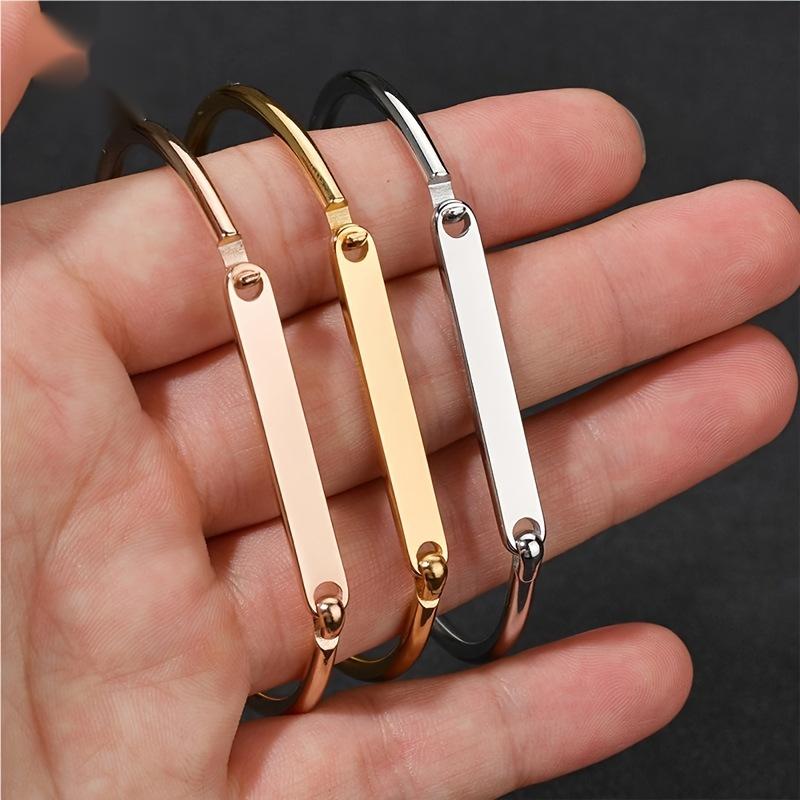 SQSimple and versatile stainless steel women's bracelet a long, smooth, personalized DIY bracelet with private engraving holiday