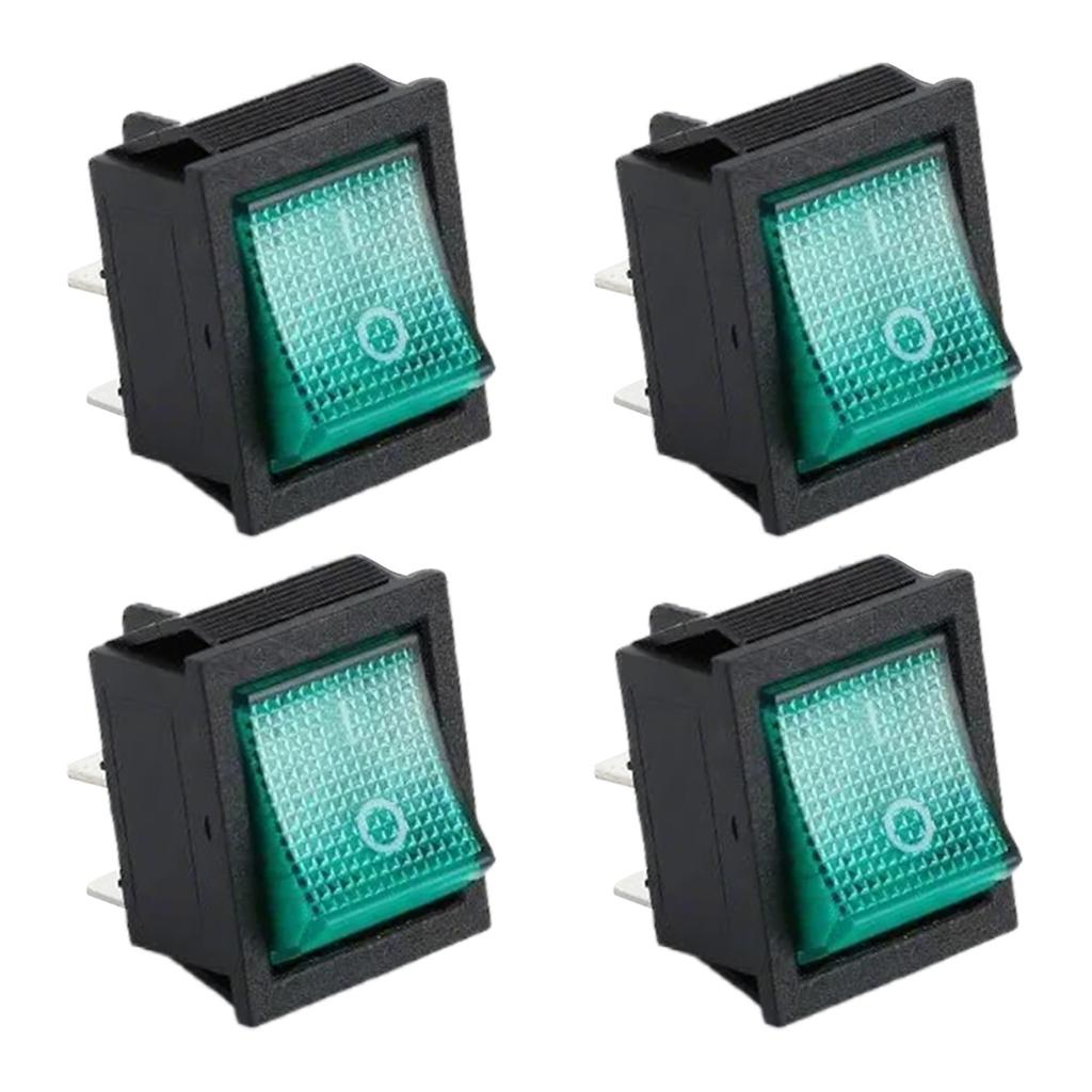 Pack Of 4 Rocker Switches With LED Indicators Light Accessory for Easy Operations In Various Electrical Circuits
