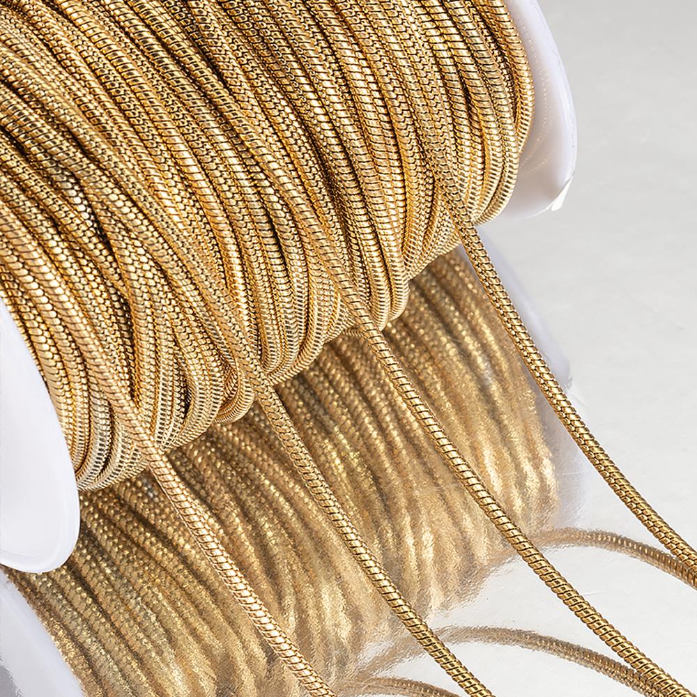 Catene Snake in Acciaio Inossidabile da 2 metri e 2 mm per Collane Braccialetti Creazione Gioielli Componenti DIY All'ingrosso