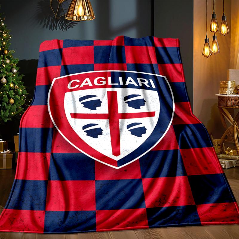 Fußball Cagliari Design Decke Leicht Ideal Bettdecke Perfekt für Reisen, Camping, Wohnzimmer, Büros, Sofas, Fan Weihnachtsgeschenk
