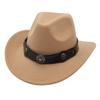 Western Cowboy Top Hat British Retro Jazz Hat Pentagram Badge Felt Hat Trend
