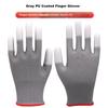 PU Coated Nylon Gloves, Protective Work Wear, Abrasion-Resistant, for Handling And Packaging, Thin Rubber Gloves, Sun-Protective, Gray/12 Pairs/S