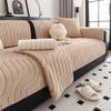 New Autumn & Winter Fleece Sofa Cushions Thickened Winter Sofa Pads Non-Slip Straight Sofa Cover Protector Sofa Cushion