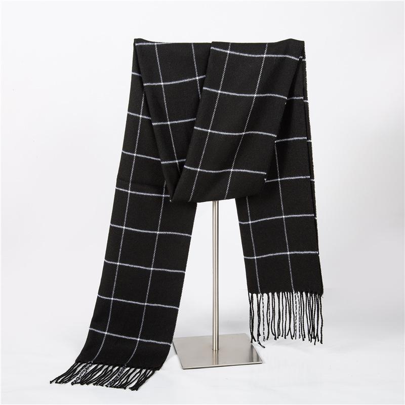 Men'S Winter Plaid Scarf Warm Women Cashmere Shawls Scarves Casual Tassel Scarfs Man Business Scarf Pashmina