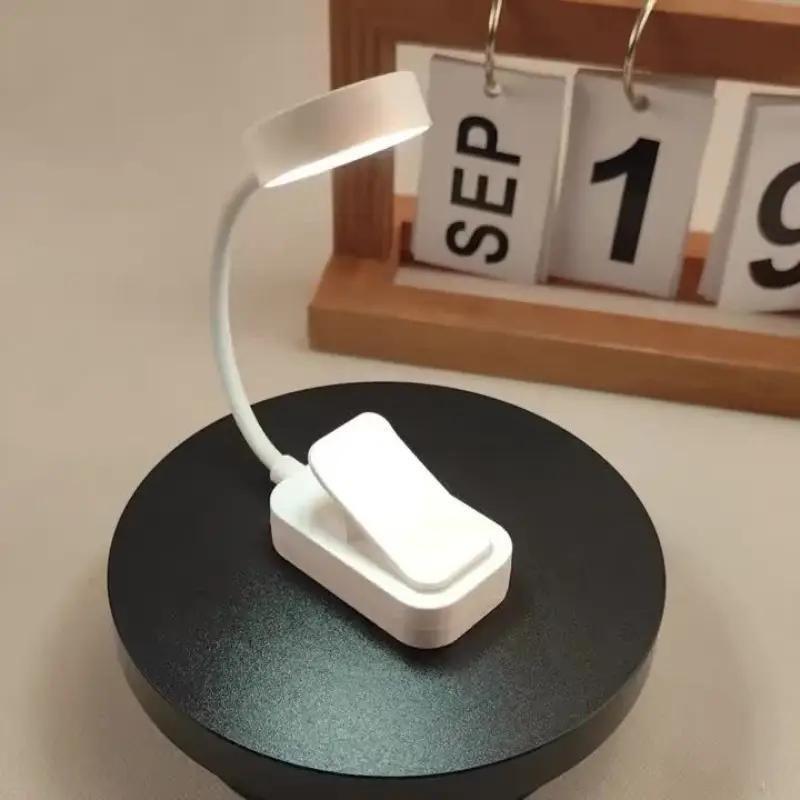 

Портативный светодиодный клипсовый светильник для книги, мини-настольная лампа, 3 цвета, вращение на 360°, перезаряжаемый через Type-C, ночник для защиты глаз, для чтения в студенческой комнате Battery version-excluding