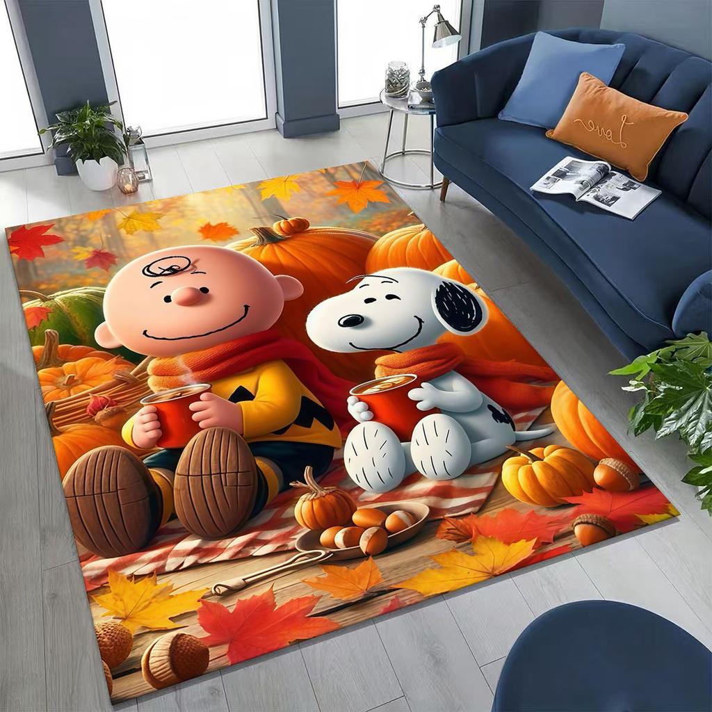 3D Cute Snoopy Dog Peanuts Art Cartoon Art Rug for Bedroom Living Room Sofa Home Doormat Decor, Large Kids Non-slip Floor Mat
