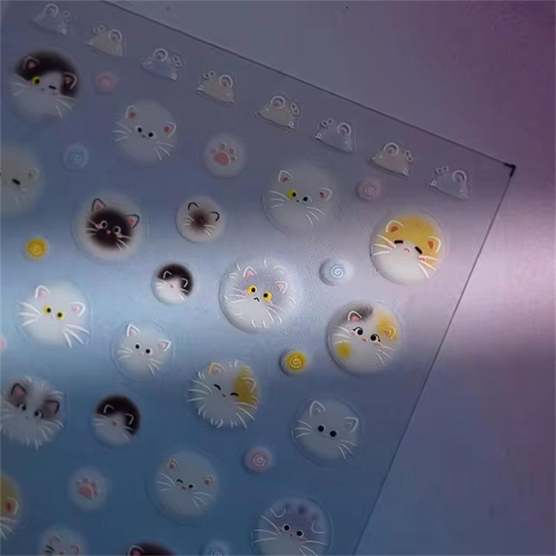 1PCS French Jelly Nail Stickers Dreamy Bubble Meteor Butterfly Star Moon Self Adhesive Stickers For Nail DIY Nail Art Decoration