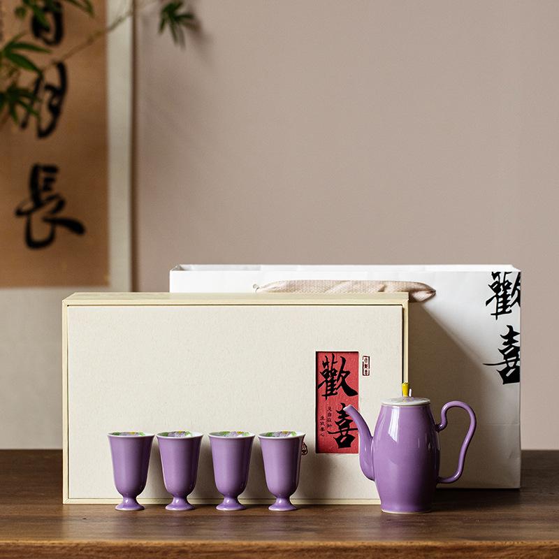 

Расписанный вручную подглазурный чайный сервиз: Имитация чайника Гуйфэй эпохи Сун - Китайская керамическая посуда для чая кунг-фу для литераторов