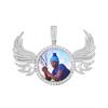 European & American Hip Hop Zircon Wing Photo Frame Pendant Necklace