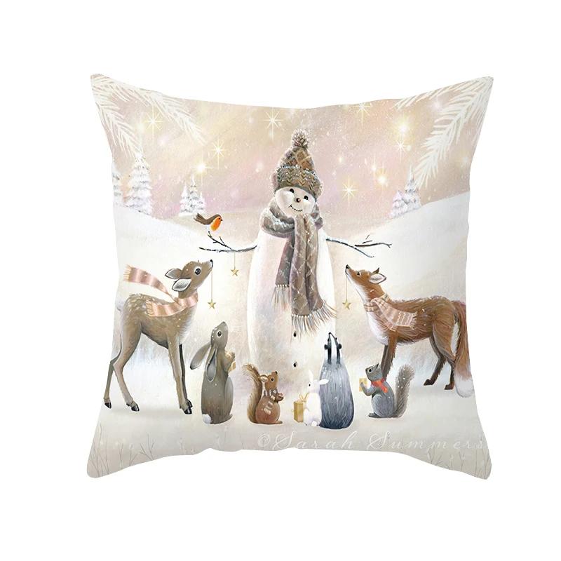 New Years Gifts Christmas Ornaments Pillow Cases Merry  Home Decorations  Cushion Covers