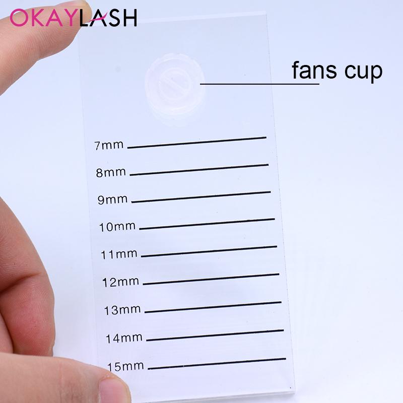 

Clear Crystal Eyelash Extension Scale Board Mark Pad 2 In 1 Acrylic Graft Lash Pallet Plate With Glue Holder Cup Accessories