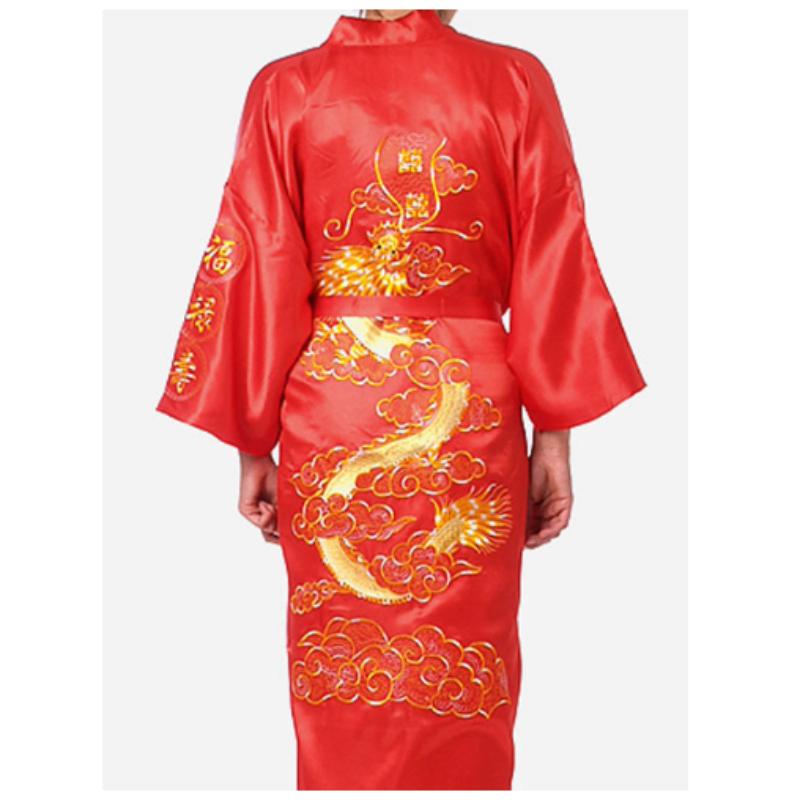 Ethnic Chinese Style Men's Clothing Men's Dalong Bathrobe Bathrobe Dragon Robe Tang Suit Pajamas Nightgown Home Service Embroidered Dalong
