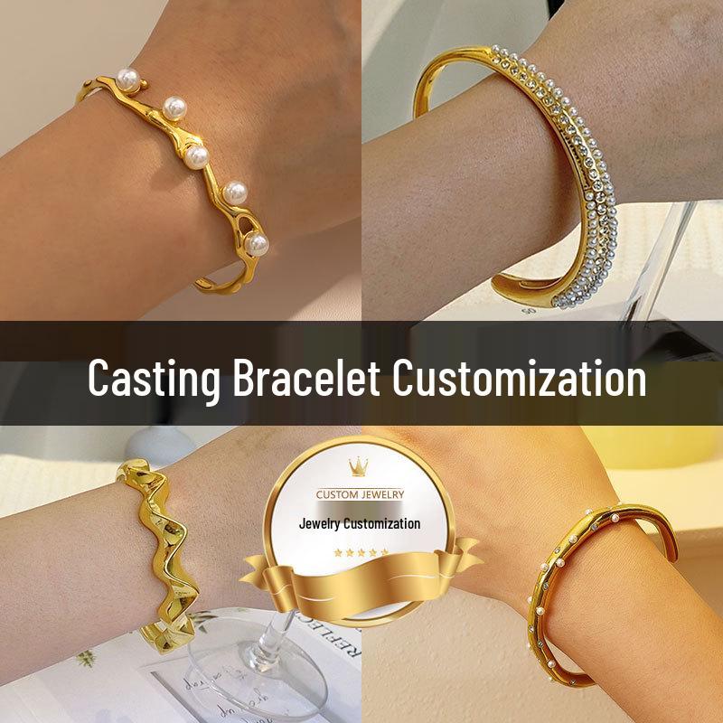 Customizable Stainless Steel  Titanium Zirconium Cast Bracelet Jewelry Processing Only