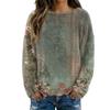 Women's T Shirt Flannel Print Tunic Long Sleeve Party  Round Neck  Tops