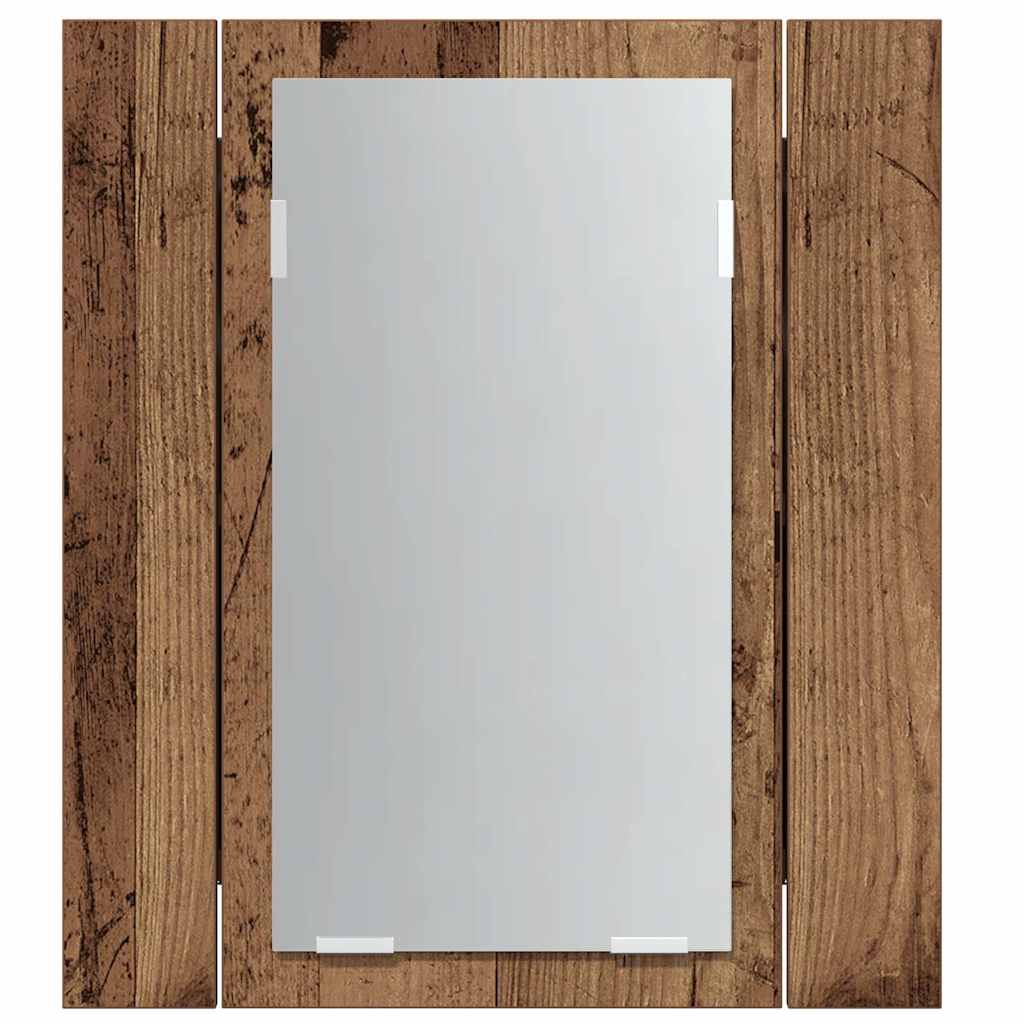 LED Mirror Cabinet with Rustic Wood Effect 40 x 12 x 45 cm Engineered Wood