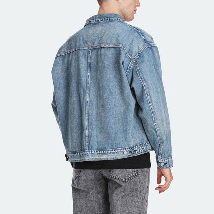 Levis Vintage Wash Denim Jacket With Turn-Down Collar Men jackets Blue 85242-0006