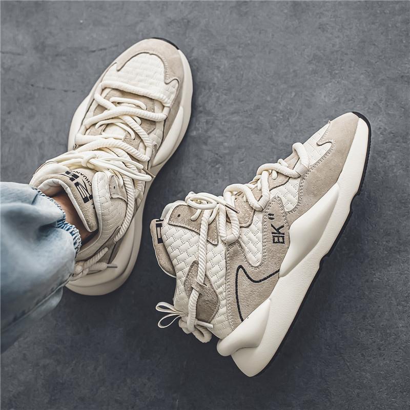 Hot sale Vintage Brown Men Fashion Sneakers 2024 Quality Men's High top Shoes Sneakers Designer Platform Sneakers Men zapatillas
