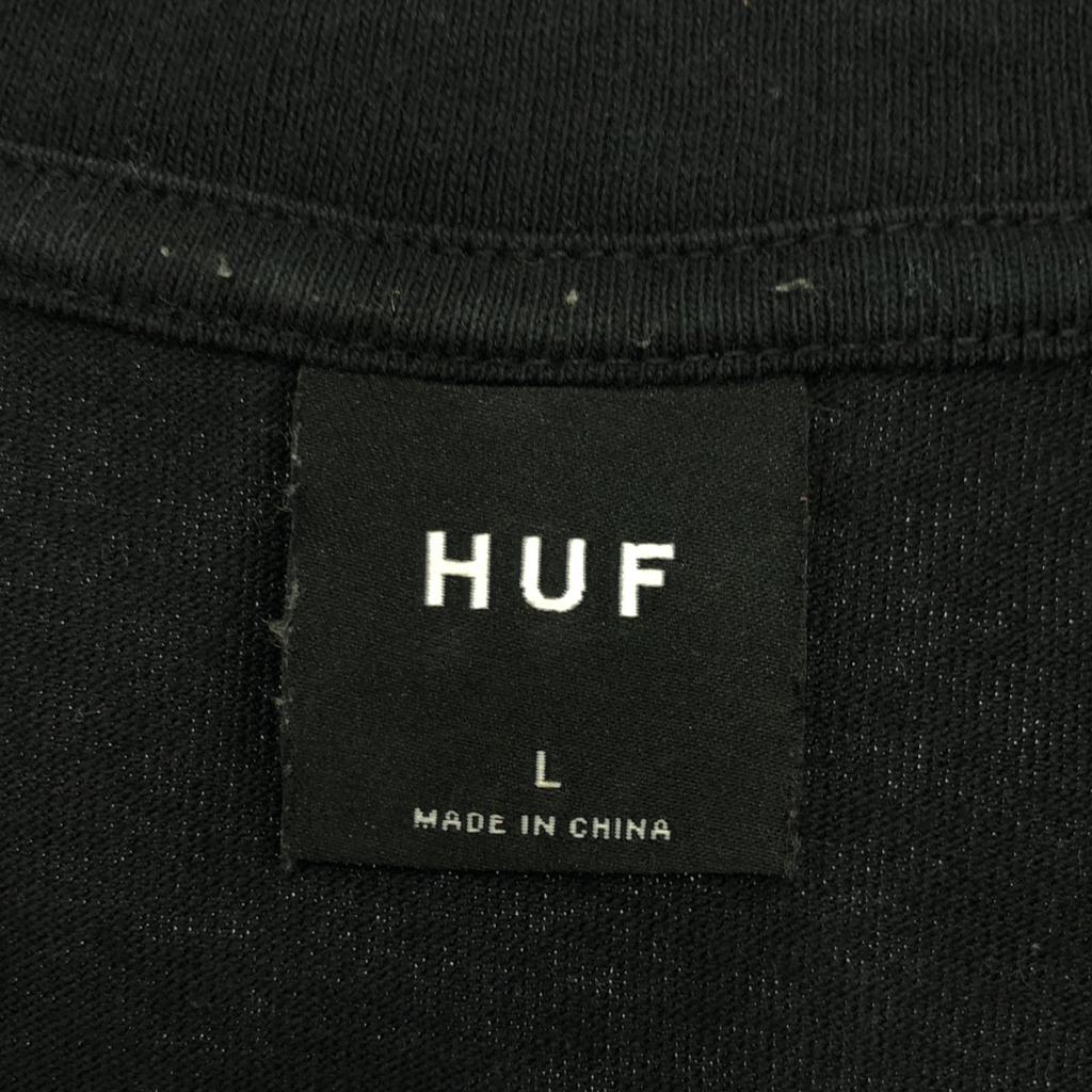HUF Back print Long sleeve T-shirt L black Ron T cut and sew Men's Used