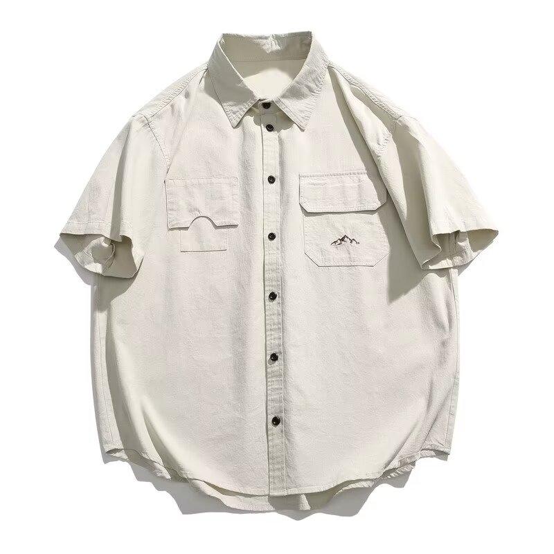 Summer Three Quarter Sleeved Short Sleeved Shirt For Students, Loose And Niche Design, Fun New Men'S Top For Outdoor Wear