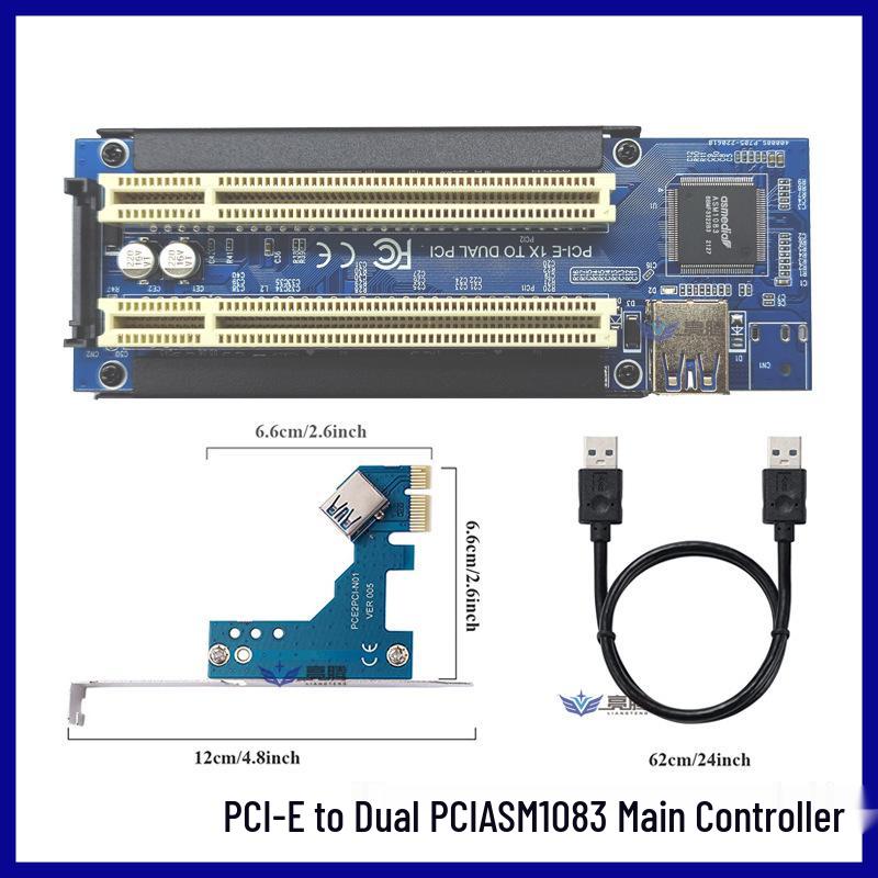 Yakalama, Ses, Paralel ve Altın Vergi Kartları için PCIe'den Çift PCI Adaptör Kartı