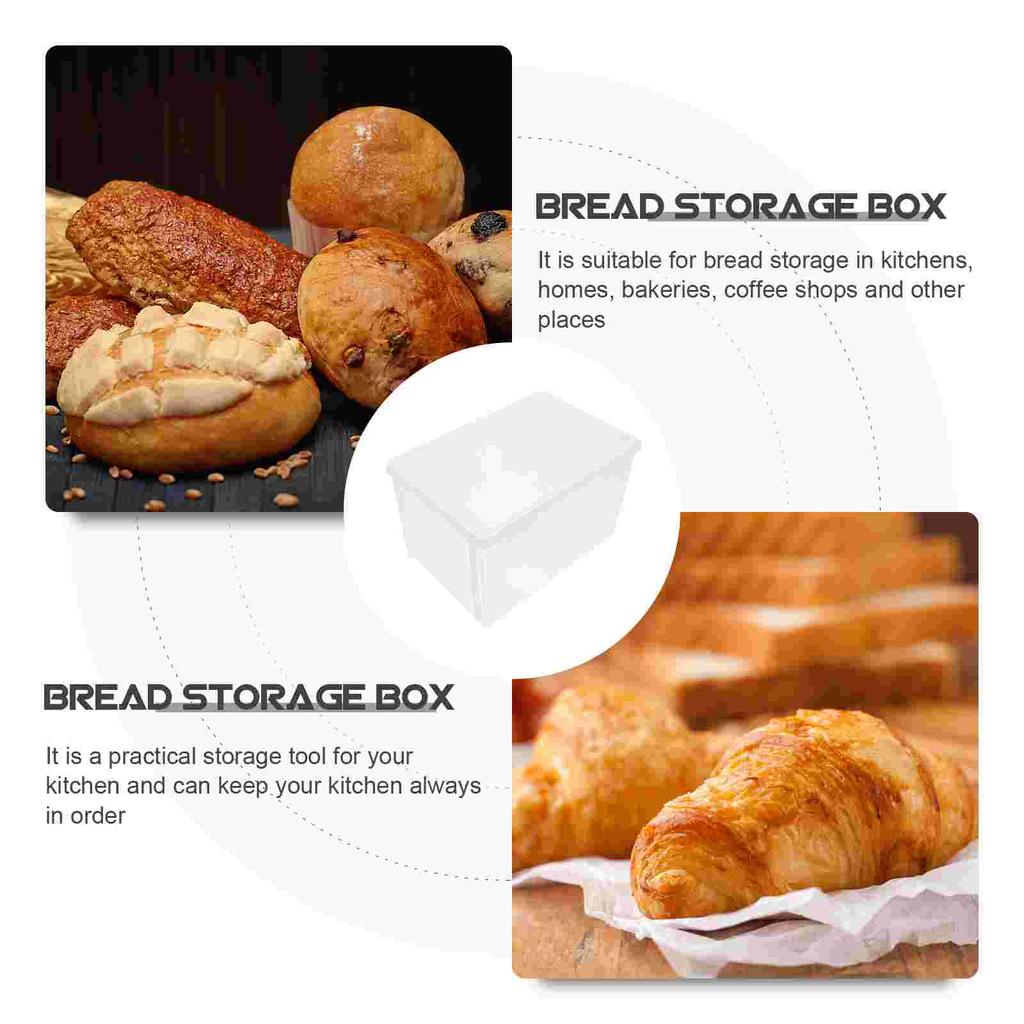 Bread Storage Box Transparent Case Refrigerator Plastic Container Snacks Holder Loaf Pan Drawer Kitchen