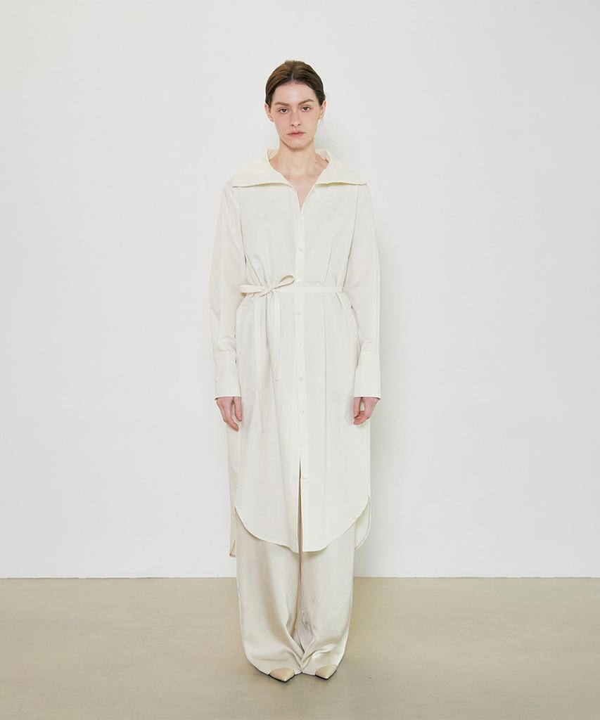 Supaeg Pima Cotton Shirt Dress _ Ivory, Sky Blue, Black