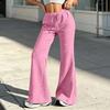 Women's Loose Fit Flared Sweatpants with Drawstring Waist, Casual Color Pants for Everyday Wear