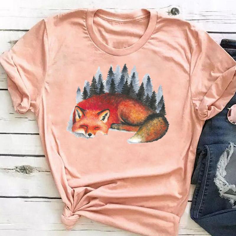 Grafisch T-shirt Korte mouw Zomer Top Wild dier Zoet Trend Schattig Jaren 90 Print Dames Vrouwelijke T-kleding Casual damesmode T-shirt
