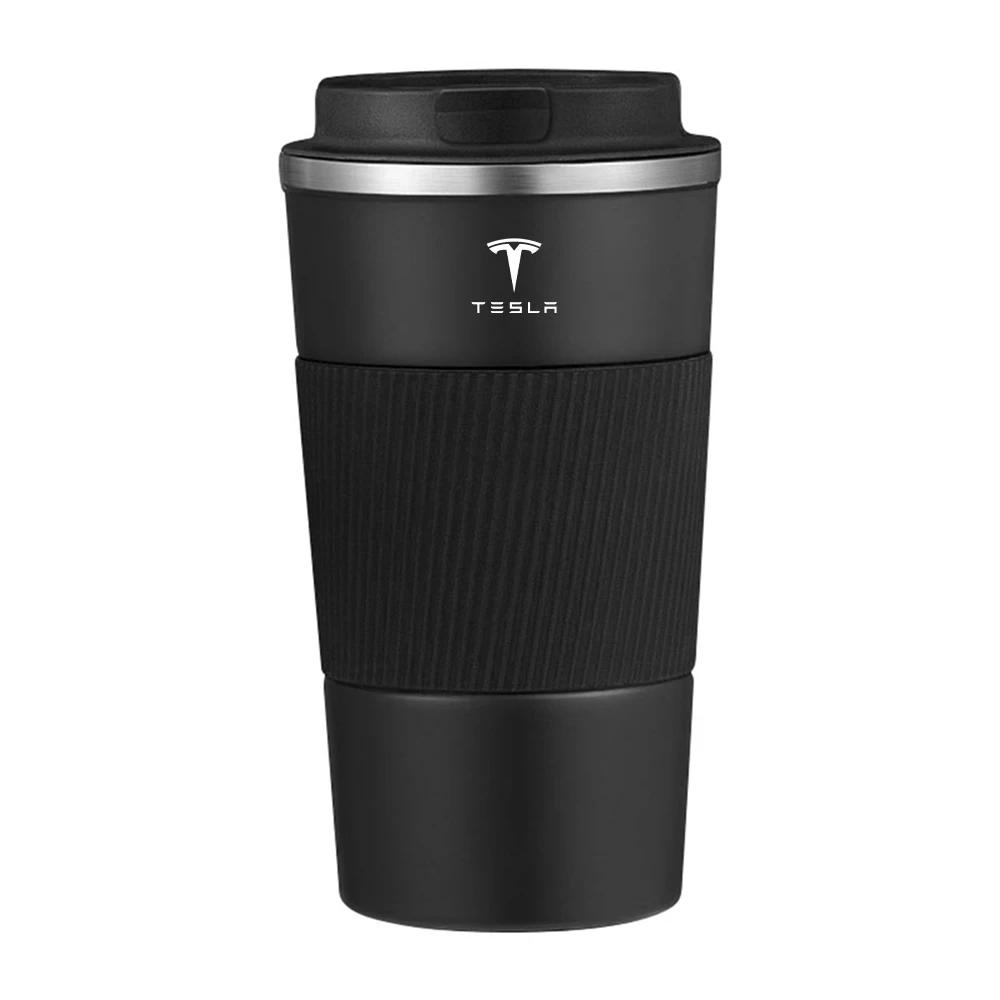 Car Sticker 2025 Hot 500ml Stainless Steel Coffee Tumbler Thermos Cup Portable Travel Thermal Mug For Tesla Roadster Model 3 Mod