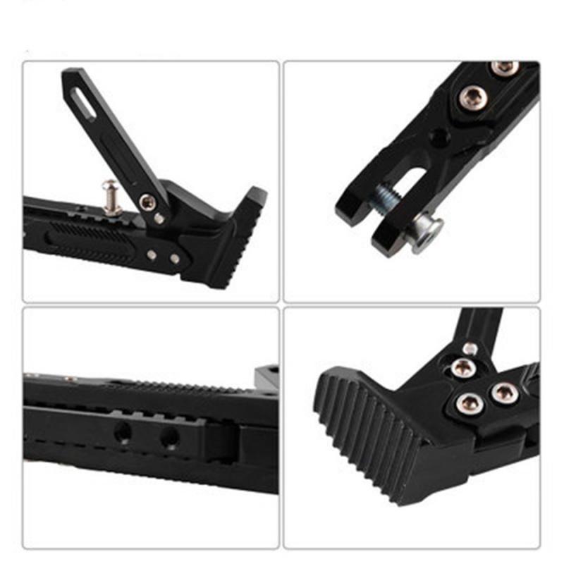 1Pcs Black Cnc Motorcycle Adjustable Side Tripod Holder Foot Kick Stand Support