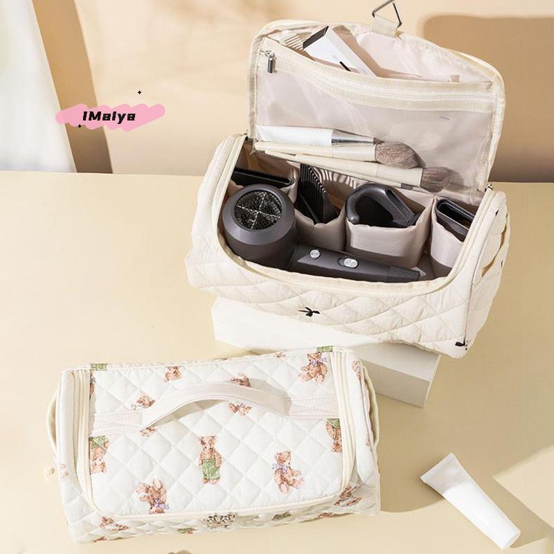 M-1Pc Quilted Travel Case Hangable Storage Bag with Hanging Hook for Airwrap Cotton Hair Tools Portable Organizer Bag