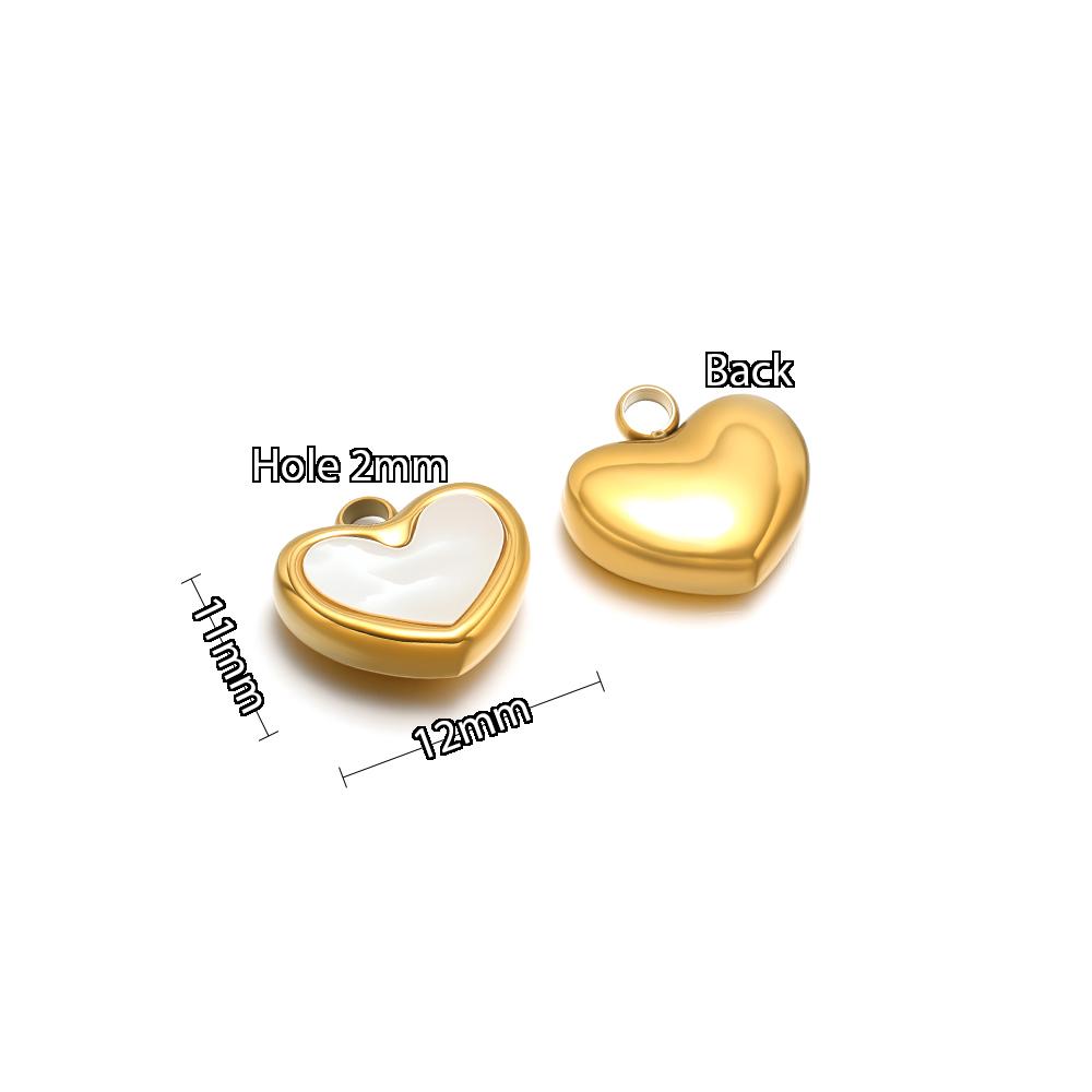 5pcs Stainless Steel Heart Shell Charms  Butterfly Pendants for DIY Jewelry Supplies Women Necklace Findings Earrings Making