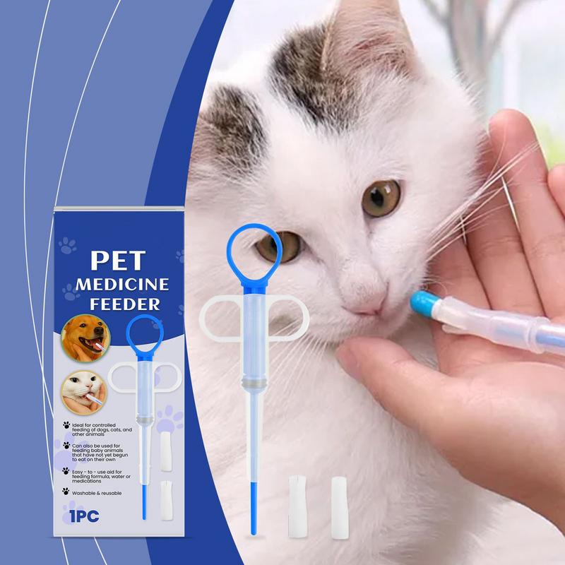 Katzen Pillenspender Haustier Piller für kleine Katzen Hunde Auslaufsicherer Futterspender mit weicher Silikonspitze für Tiere Tablette Paste Flüssigkeit