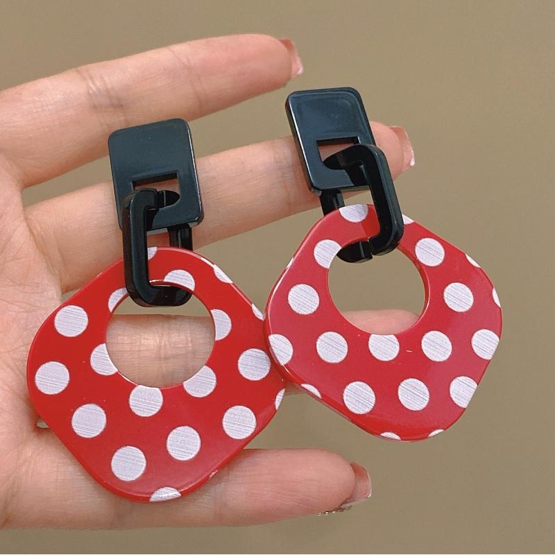 Adorables Boucles d'Oreilles Clips en Acrylique Fleur Pour Femmes Bohème Coréen Grand Géométrique Rond Carré Long Pendant Boucle d'Oreille Clip Bijoux