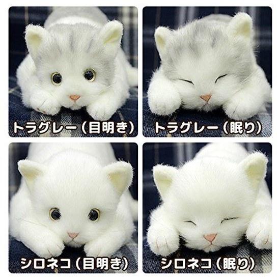 Japan-made Realistic Cat Plush Toy 58cm (Black Open Eyes)